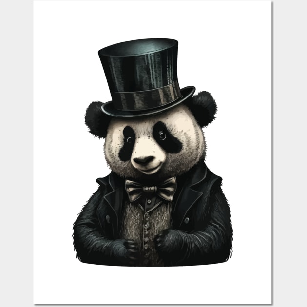 Panda wearing Top Hat Wall Art by K3rst